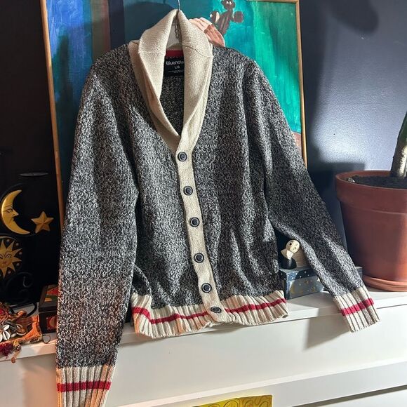 Bluenotes Cabin Sock Style Cardigan Unisex Size Large Cardigan Gray Pockets - Picture 8 of 15